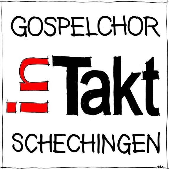 Logo des Gospelchor inTakt Schechingen in Farben schwarz, weiß und rot