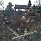 Bauarbeiten am Einlaufbauwerk Haldenbach laufen